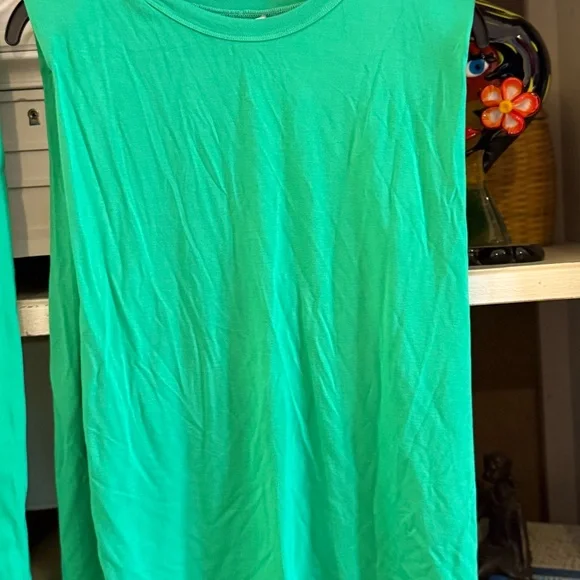 Gianni Bini 4 linen Lucie pants Xs Kelia muscle shoulder top green - Picture 6 of 8